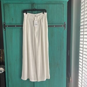 Elegant White Wide-Leg Pants